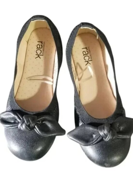 Nordstrom Other - Little girl black bow Nordstrom ballet shoes size 12